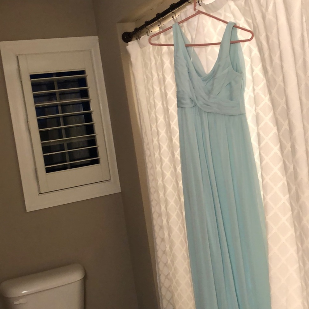David’s Bridal mint long dress
